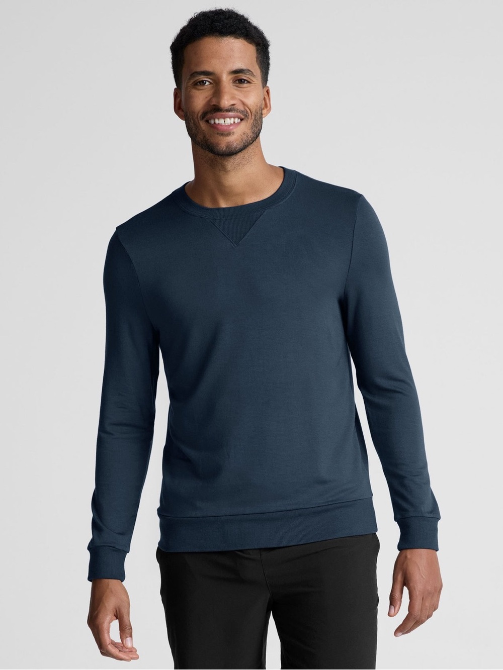 Beyond Yoga L Crewneck Pullover Navy Comfy Stretchy Sporty Athleisure Lounge